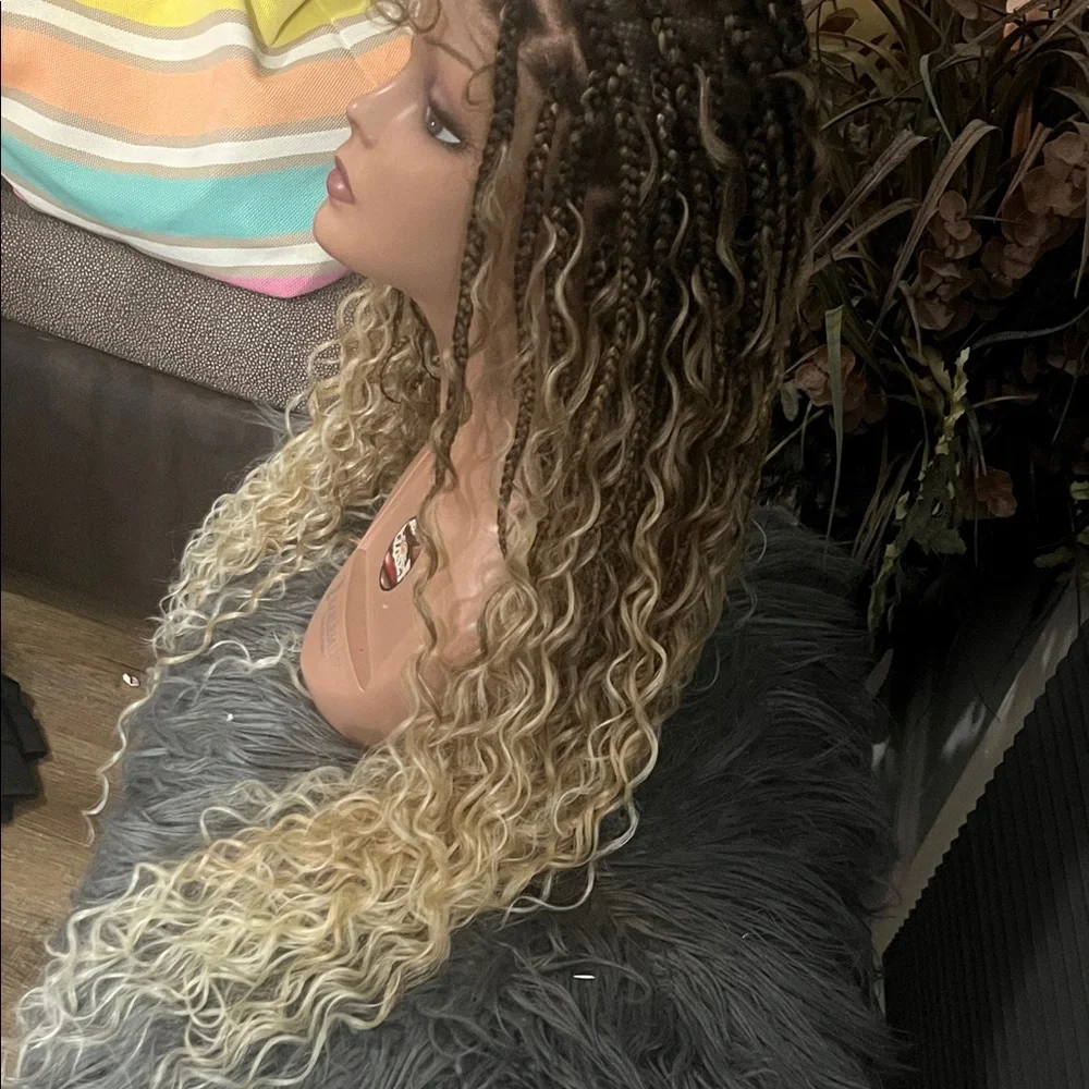 Ombre Blonde Braided  full lace Wig